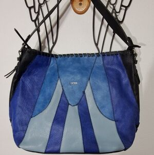 Kensie Indigo Blue Large Leather Shoulder Bag